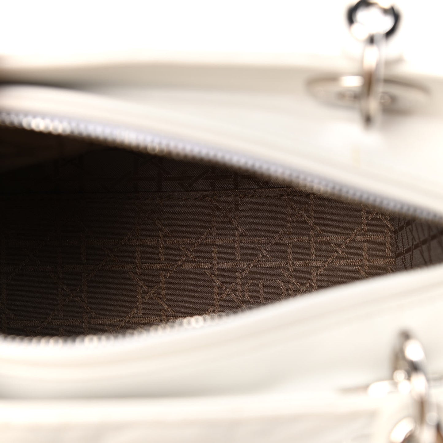 Lambskin Cannage Medium Lady Dior White