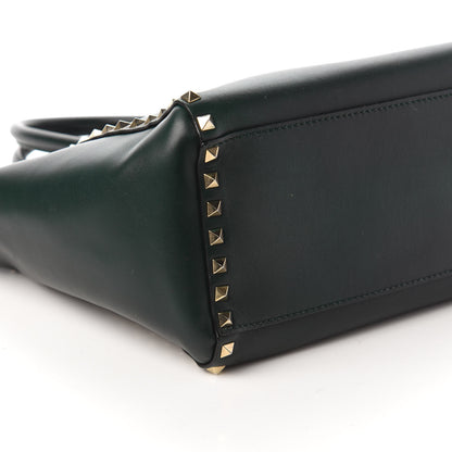 Valentino Garavani Vitello Rockstud Double Handle Tote Green 7 of 11
