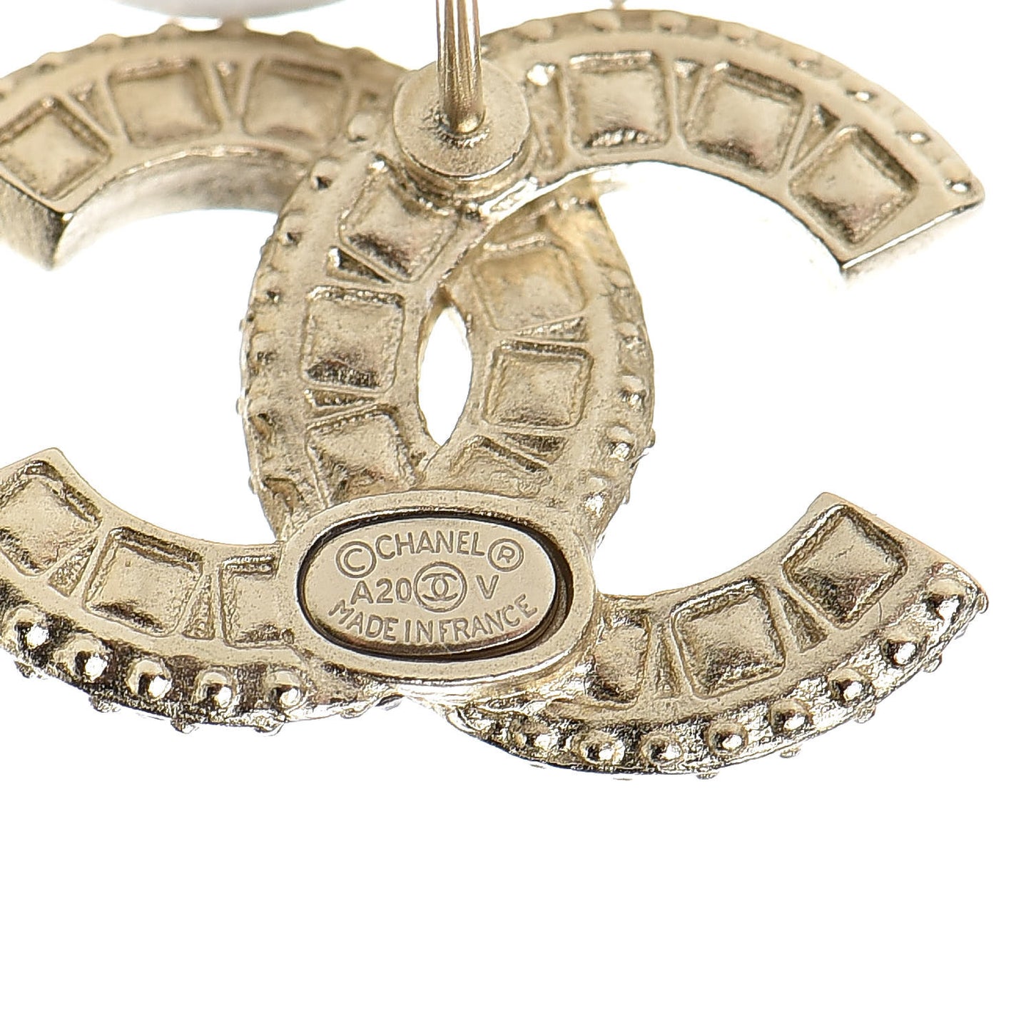 Crystal Timeless CC Earrings Light Gold