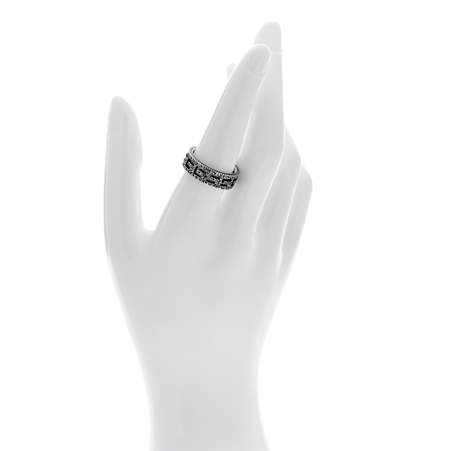 Sterling Silver Wide Square G Band Ring 57 8