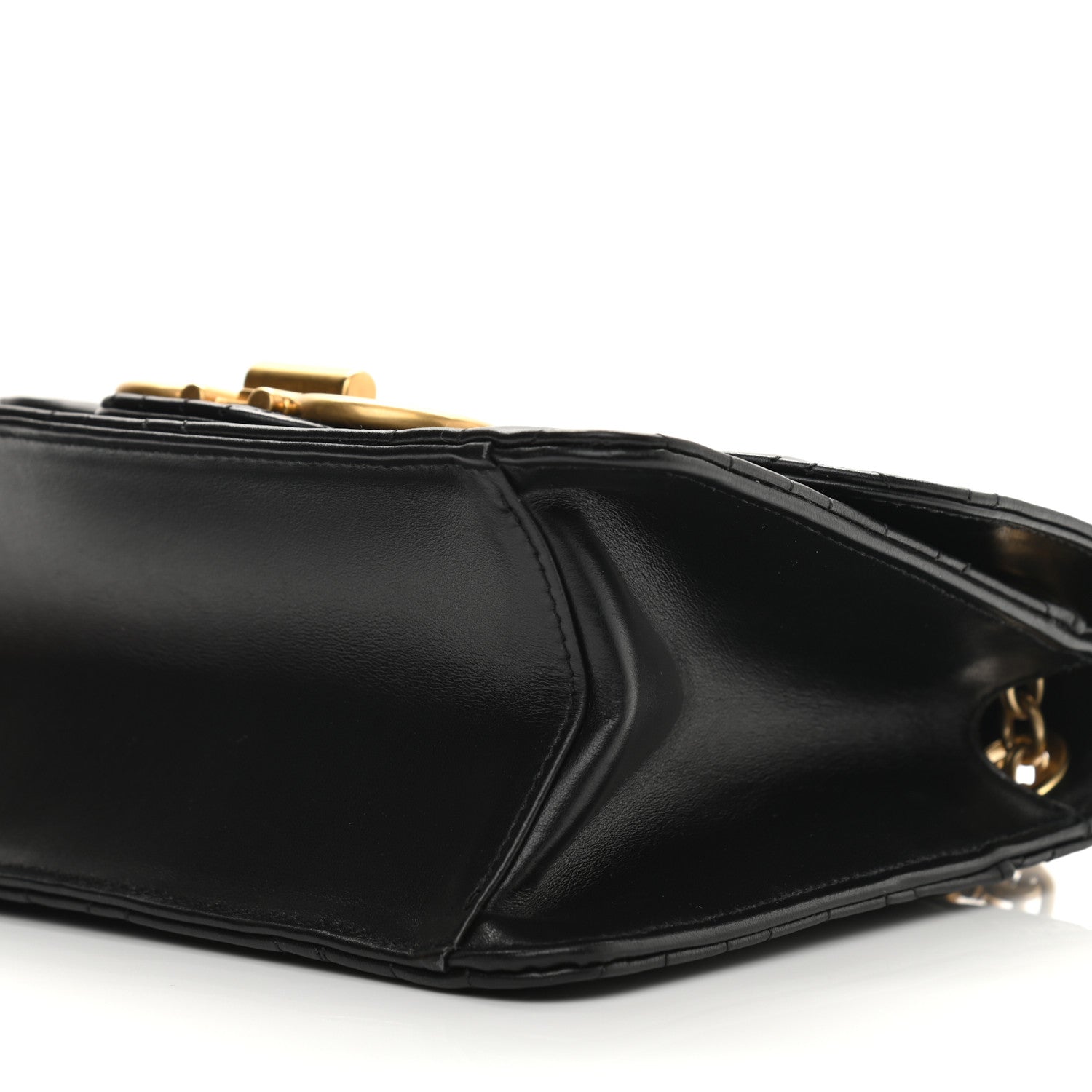 Salvatore Ferragamo Calfskin Quilted Gancini Flap Bag Black 5 of 11
