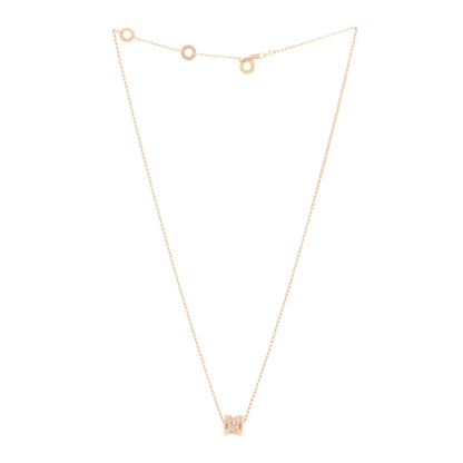 Bulgari 18K Rose Gold Diamond Small B.Zero1 Pave Pendant Necklace 2 of 4