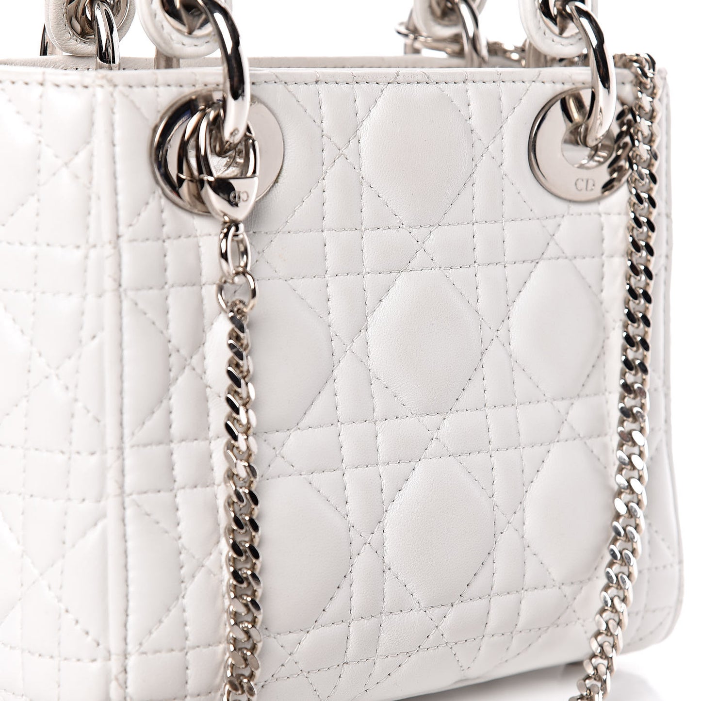 Lambskin Cannage Mini Lady Dior White