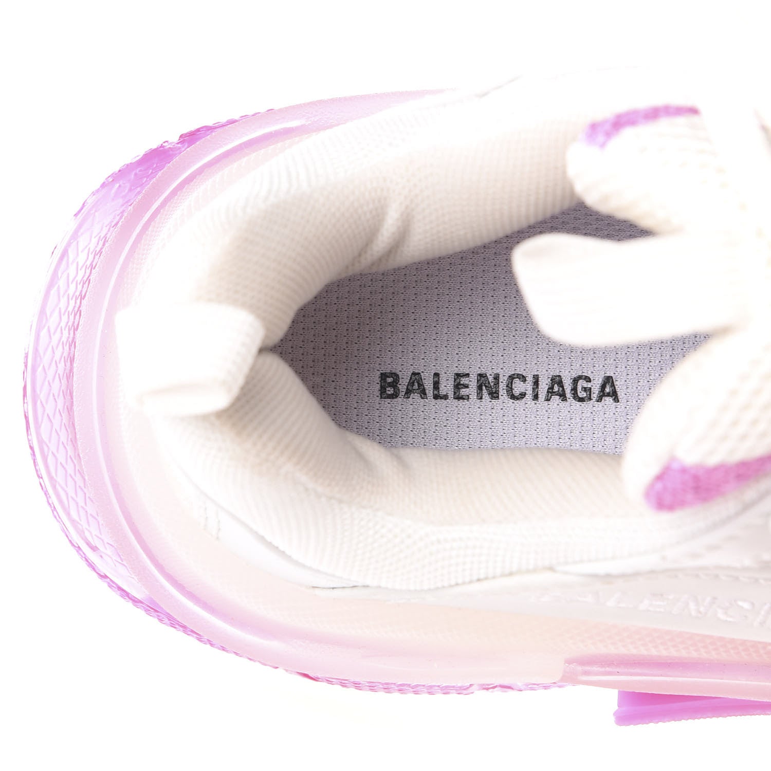 Balenciaga Fabric Mesh Clear Sole Womens Triple S Sneakers 35 White Pink 7 of 10