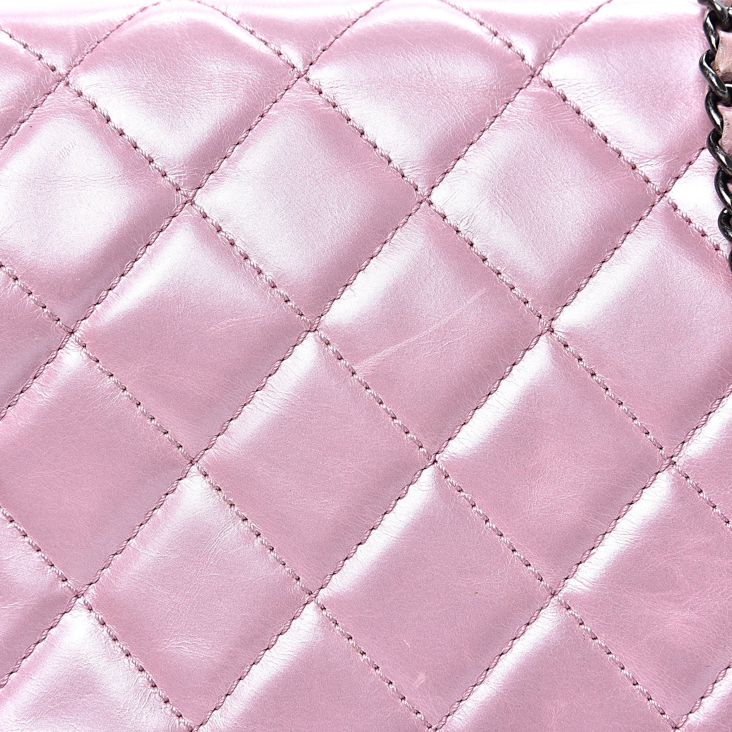 Chanel Glazed Calfskin Quilted Coco Pleats Flap Pink 11 of 19