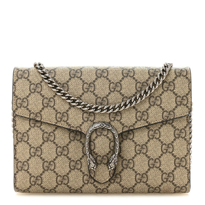Gucci GG Supreme Monogram Mini Dionysus Chain Wallet Beige Taupe 1 of 11