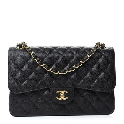 Chanel Caviar Quilted Jumbo Double Flap Black 1 of 11