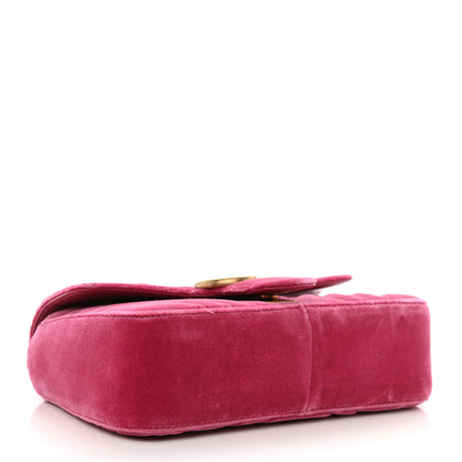 Gucci Velvet Matelasse Mini GG Marmont Shoulder Bag Light Raspberry Rose 4 of 8