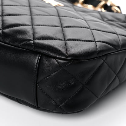 Chanel Lambskin Quilted Large CC Funky Town Hobo Black 6 of 11
