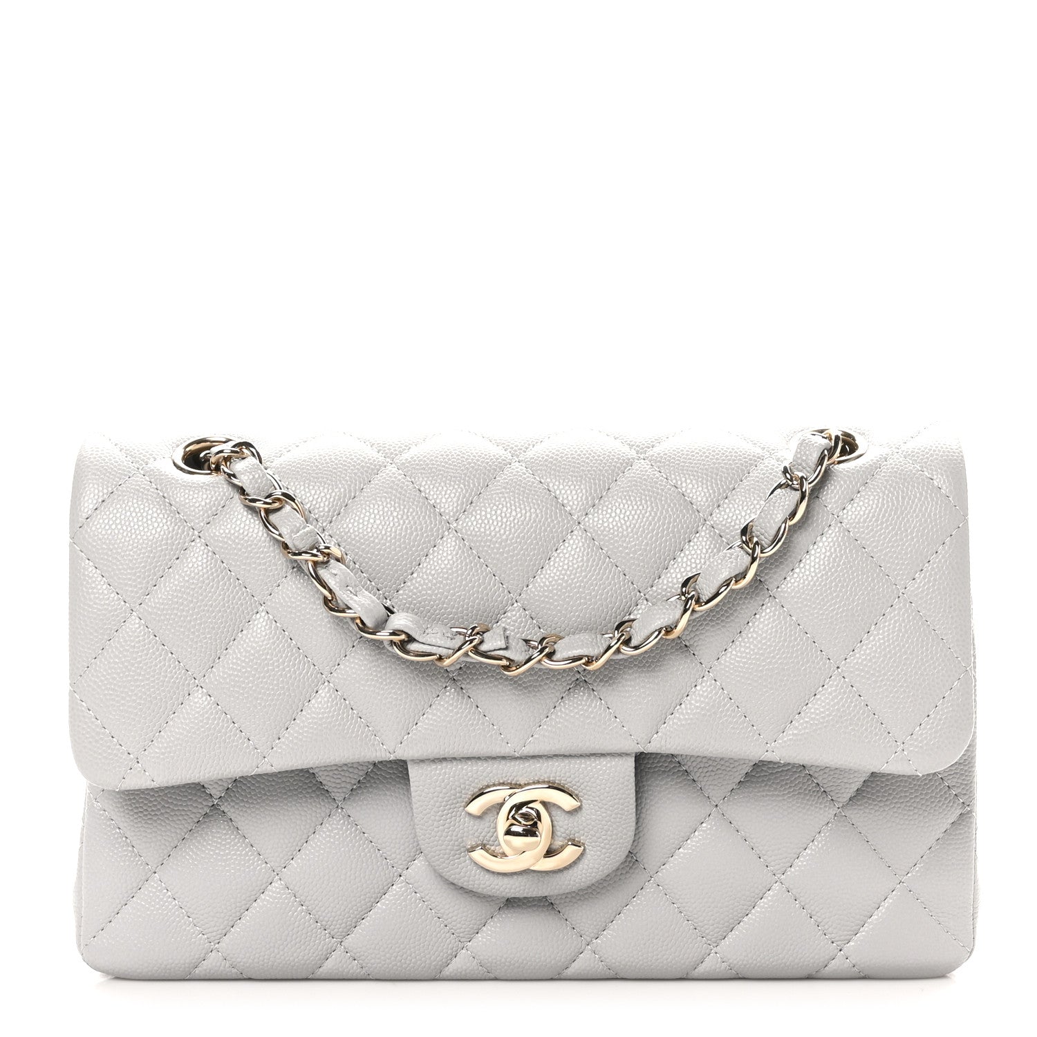 Chanel Caviar Quilted Small Double Flap Grey 1 of 12