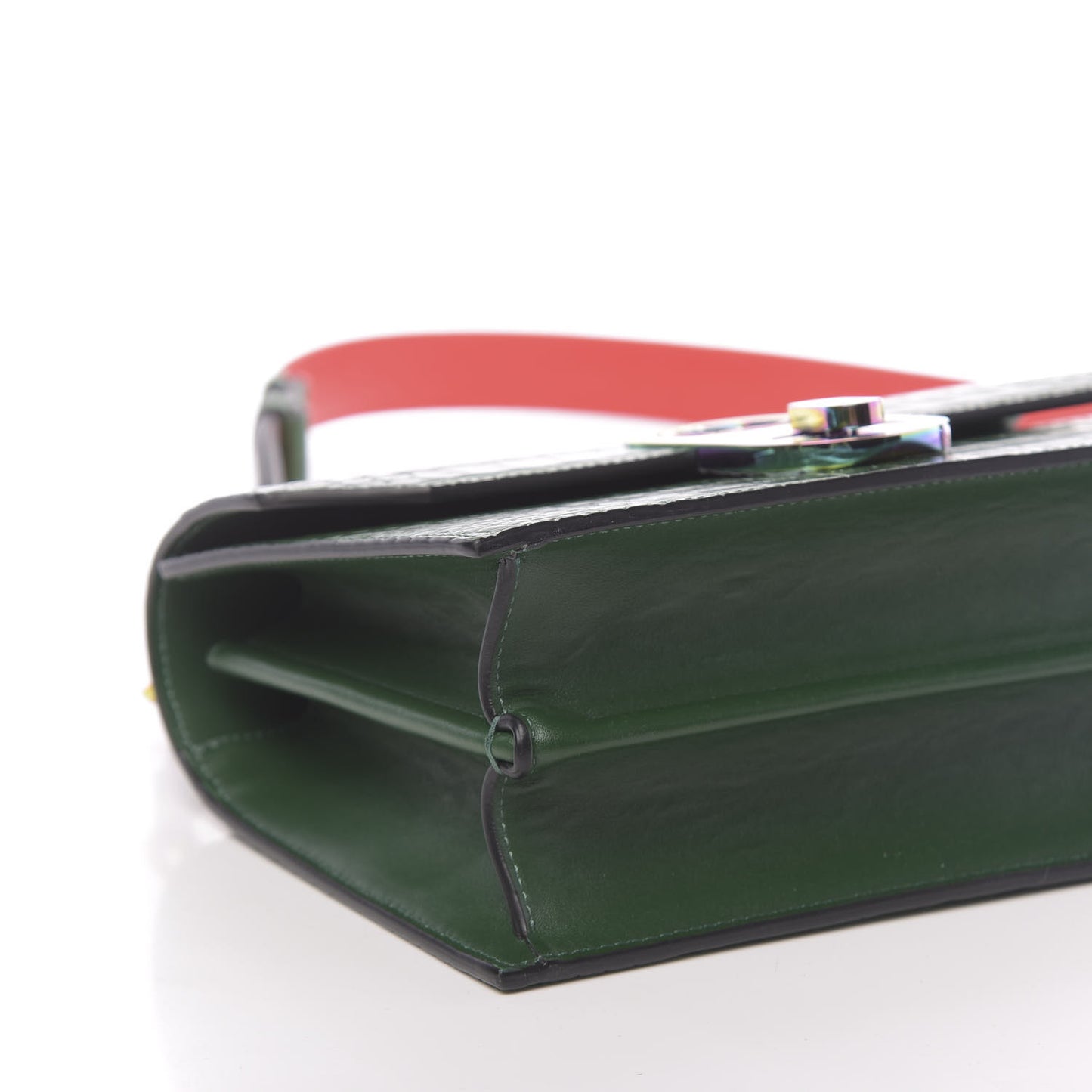Alligator Embossed Calfskin Elisa Top Handle Bag Canpoee Rainbow
