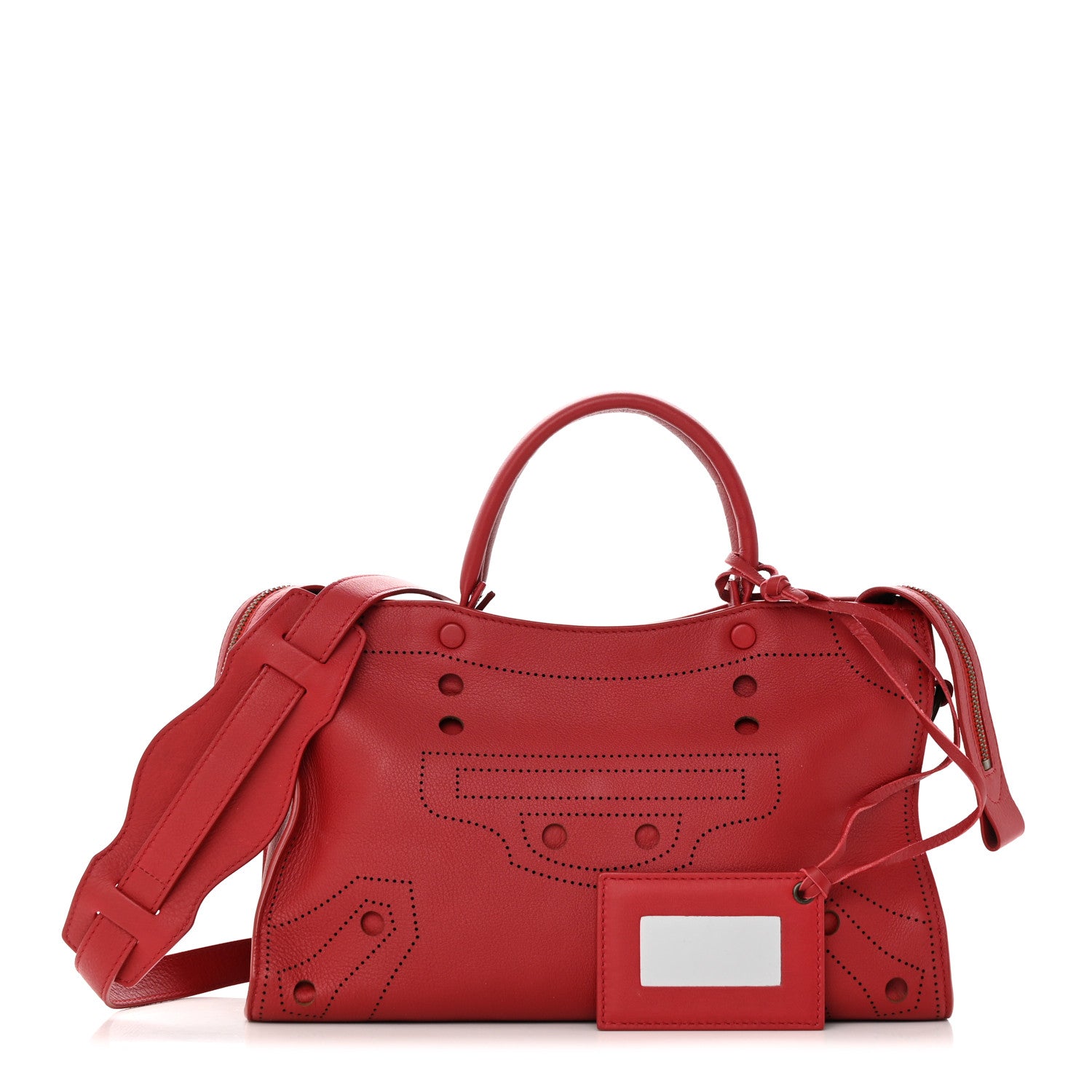 Balenciaga Veau Soyeux Perforated Blackout Hardware S City Rouge Groseille 1 of 13