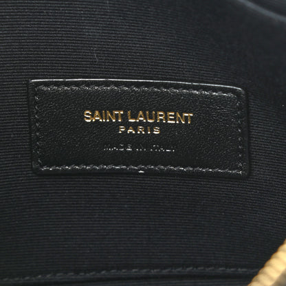 Saint Laurent Grain De Poudre Chevron Monogram Large Bill Pouch Black 6 of 7