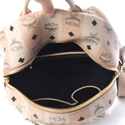 MCM Striped Visetos Small Stark Backpack Beige 7 of 9
