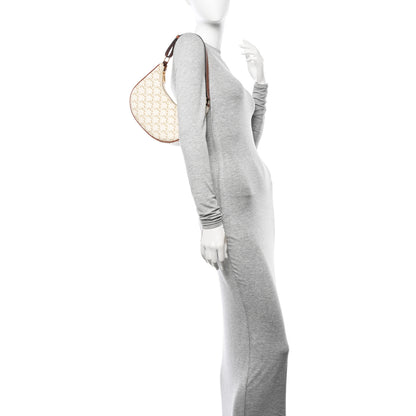 Celine Canvas Calfskin Ava Triomphe Shoulder Bag White 2 of 12
