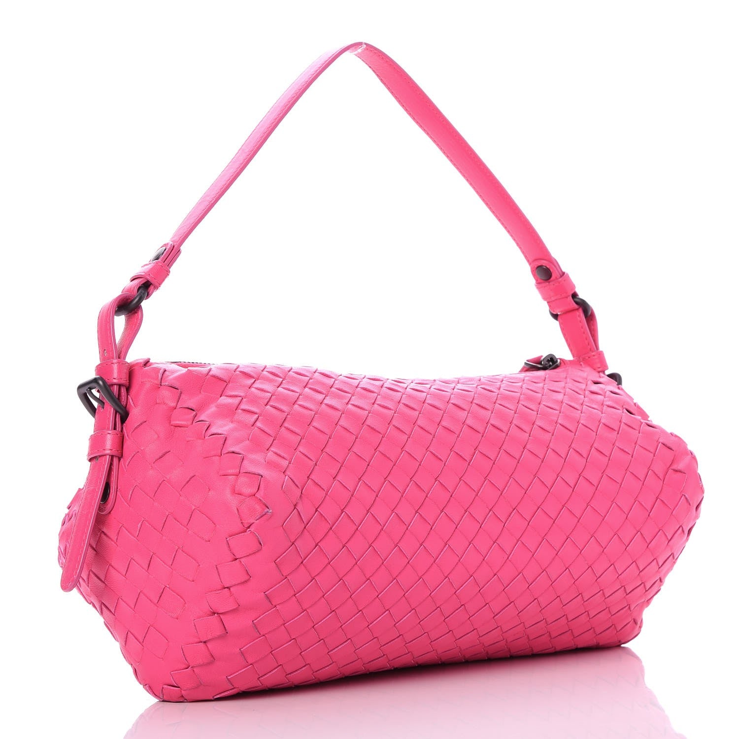 Bottega Veneta Nappa Intrecciato Shoulder Bag Pink 3 of 7