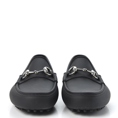 Gucci Rubber Mens Horsebit Driver Loafers 7 Black 3 of 9