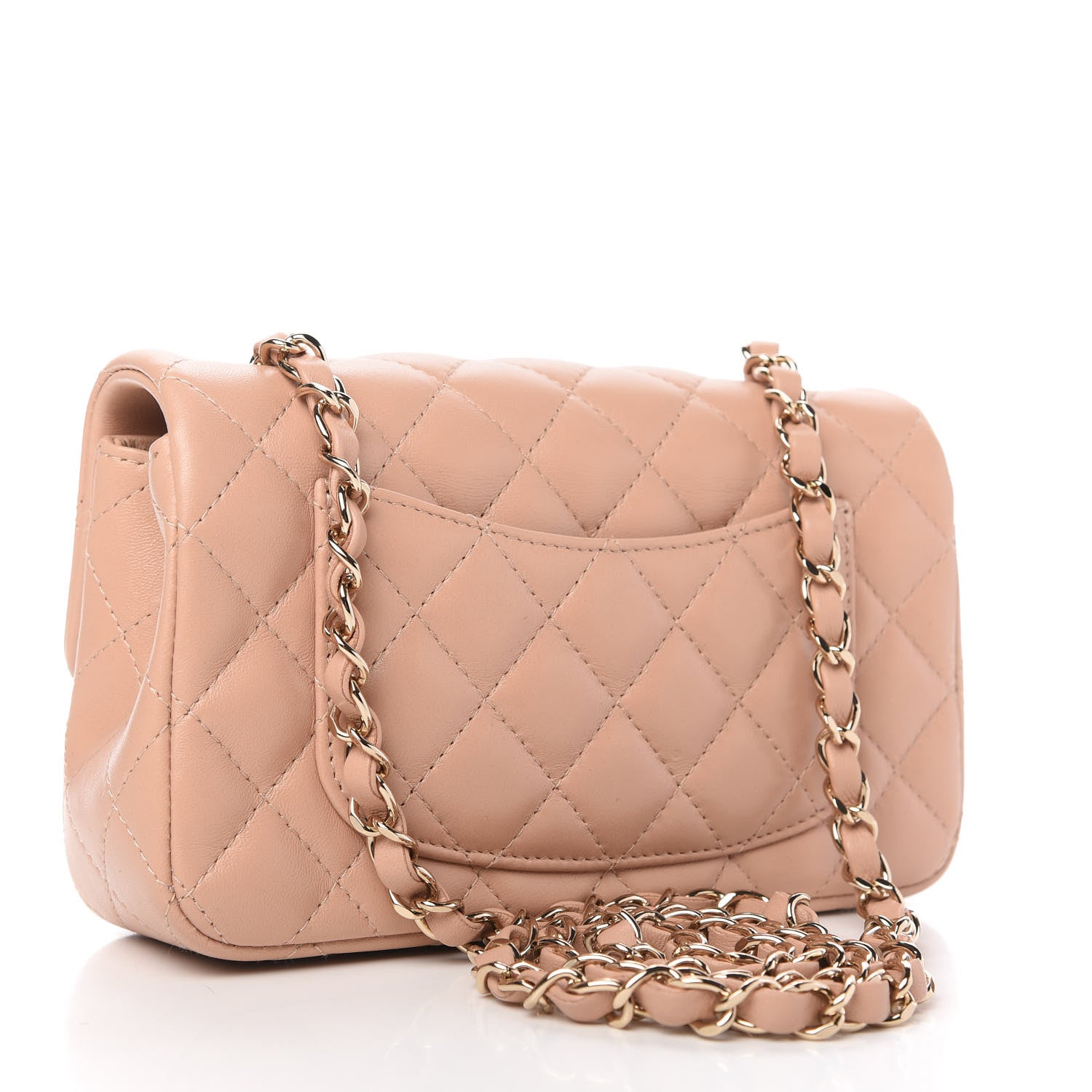 Chanel Lambskin Quilted Mini Rectangular Flap Dark Beige 3 of 11
