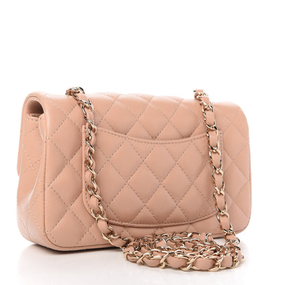 Chanel Lambskin Quilted Mini Rectangular Flap Dark Beige 3 of 11
