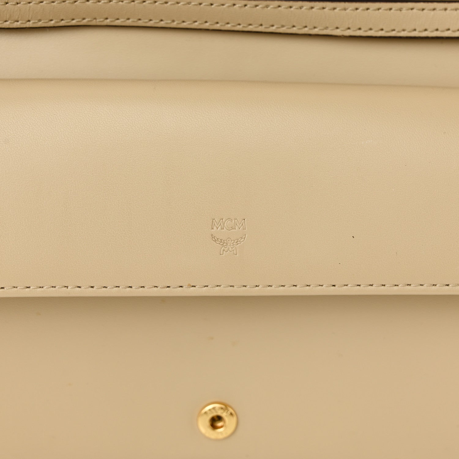 MCM Visetos Chain Wallet Crossbody Beige 6 of 12