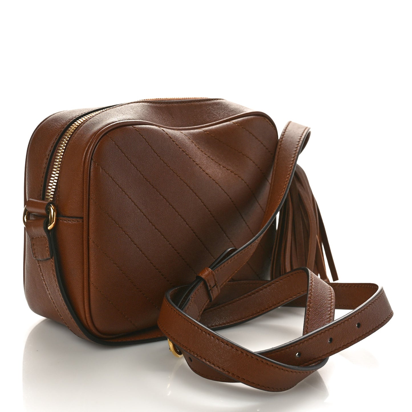 Sakai Be Green Calfskin Diagonal Stitched Small Blondie Shoulder Bag Cuir