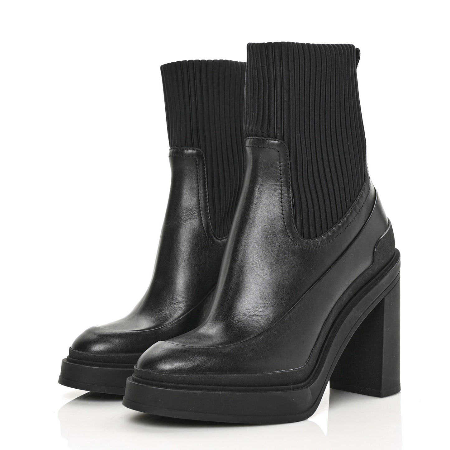 Technical Canvas Calfskin Womens Vandale Ankle Boots 37 Black
