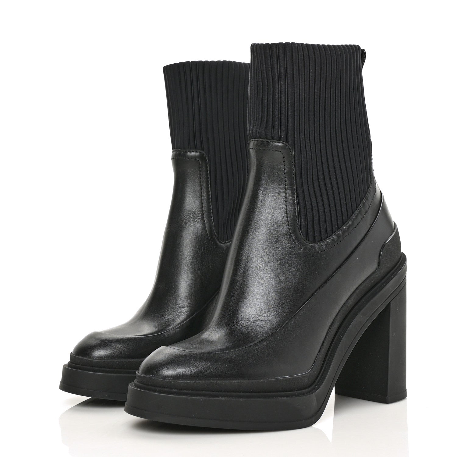 Hermes Technical Canvas Calfskin Womens Vandale Ankle Boots 37 Black 3 of 6