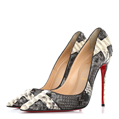 Christian Louboutin Snakeskin Croisade So Kate 120 Pumps 37.5 Lichen 4 of 12