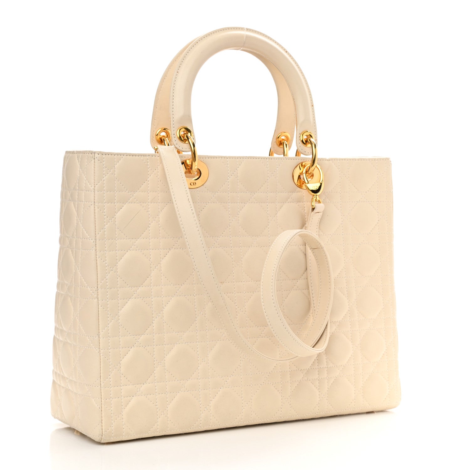 Christian Dior Lambskin Cannage Large Lady Dior Light Beige 3 of 15