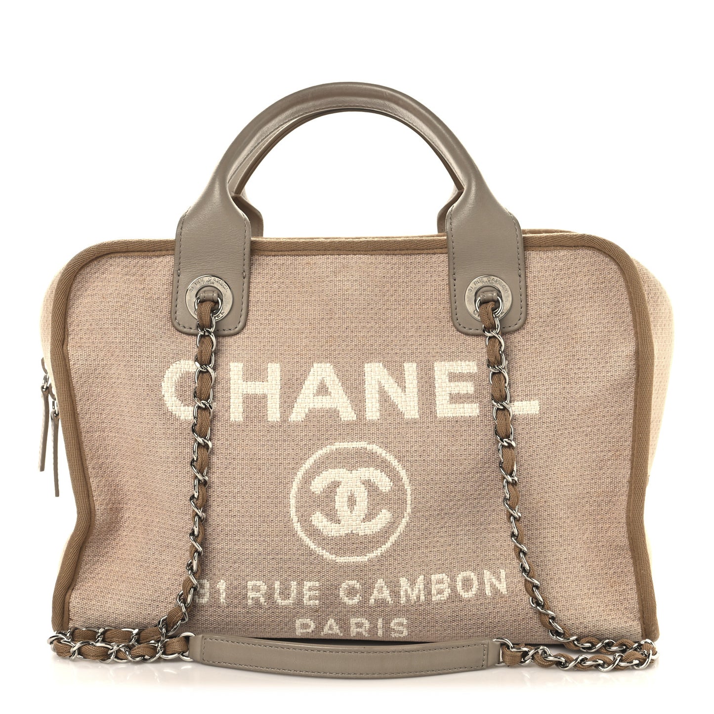 Canvas Deauville Bowling Bag Ecru