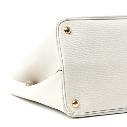 Prada Saffiano Cuir Medium Double Bag Talco Black 7 of 9