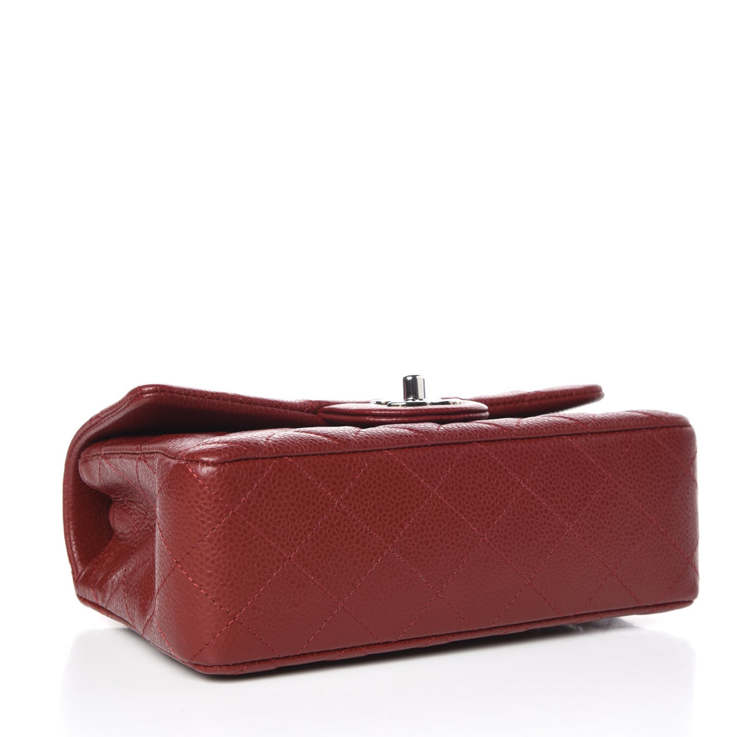 Caviar Quilted Mini Rectangular Flap Rouge Fonce
