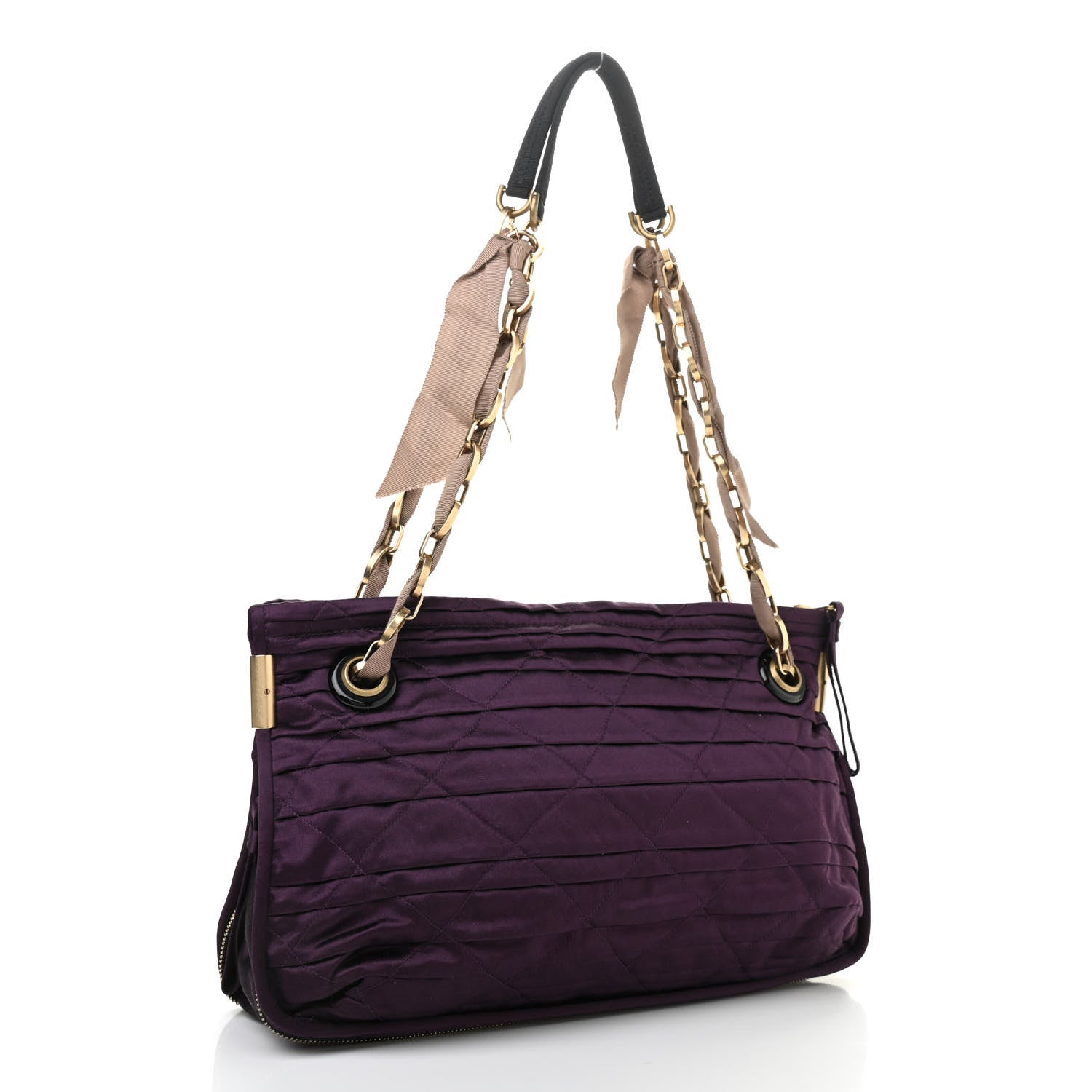 Lanvin Satin Amalia Medium Shoulder Bag Violet 3 of 11
