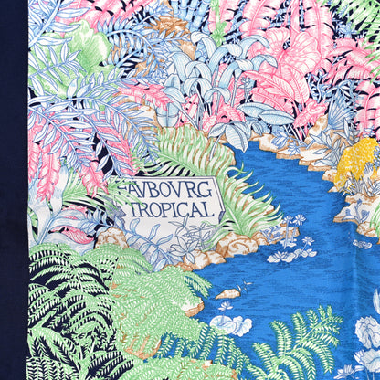 Hermes Silk Faubourg Tropical Scarf 90 Bleu Jean Vert Jaune Sofre 6 of 6