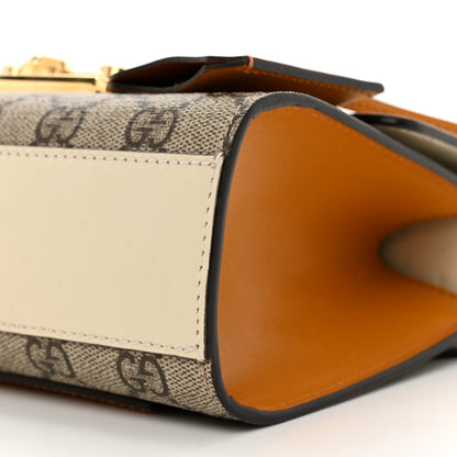 Gucci GG Supreme Monogram Calfskin Small Padlock Shoulder Bag Beige Mystic White Sun Oil 9 of 9