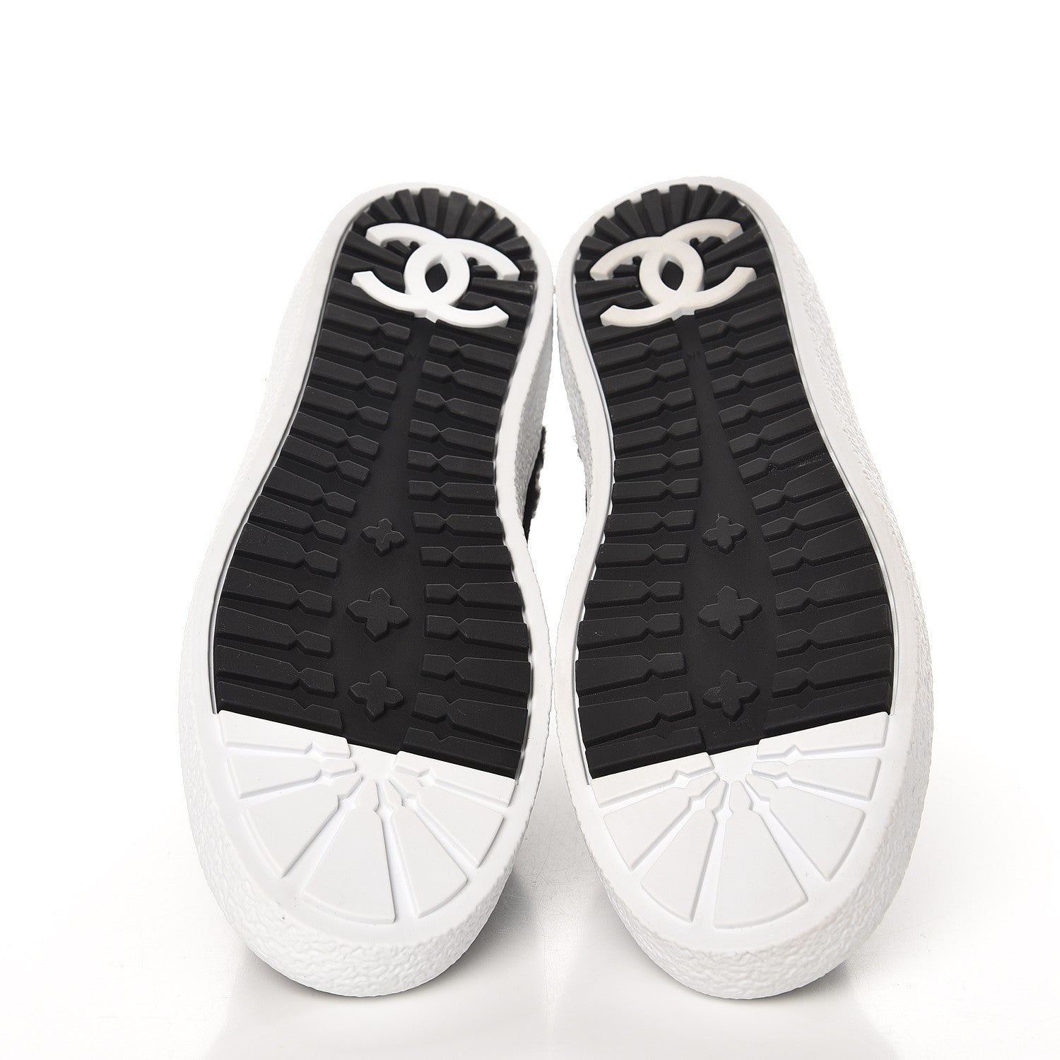 Chanel Suede Tweed High Top Sneakers 37 Black Navy 5 of 8