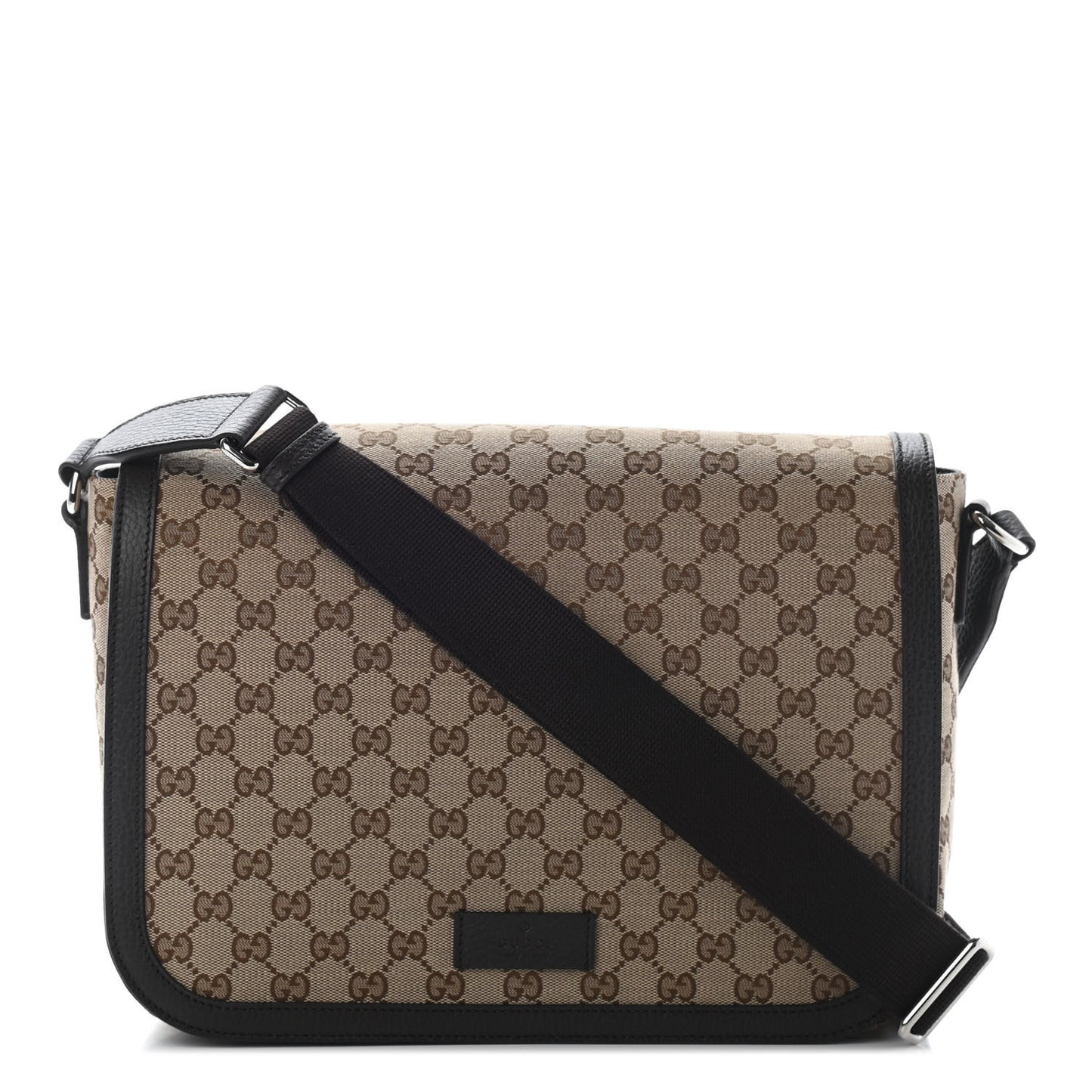 Monogram Large Flap Messenger Bag Beige Dark Brown