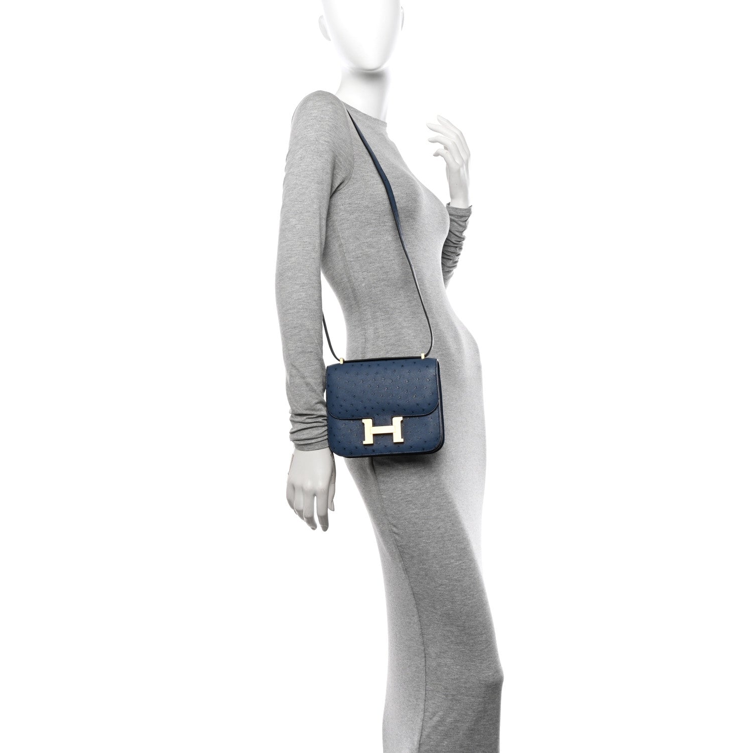 Hermes Ostrich Constance 18 Bleu Roi 2 of 11