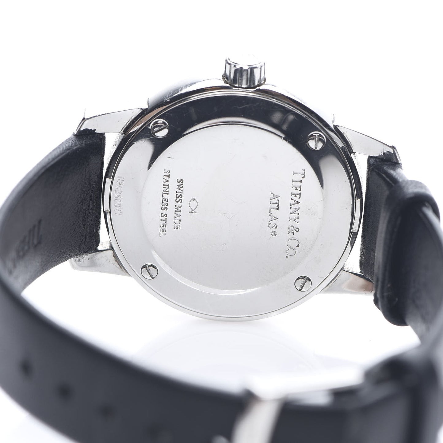 Stainless Steel Calfskin 29mm Atlas 2-Hand Quartz Watch Black