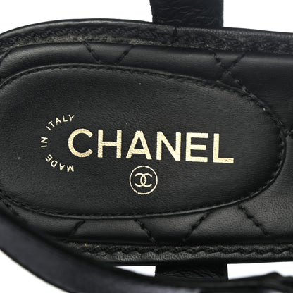 Chanel Lambskin Chain CC Logo Thong Sandals 40.5 Black 7 of 8
