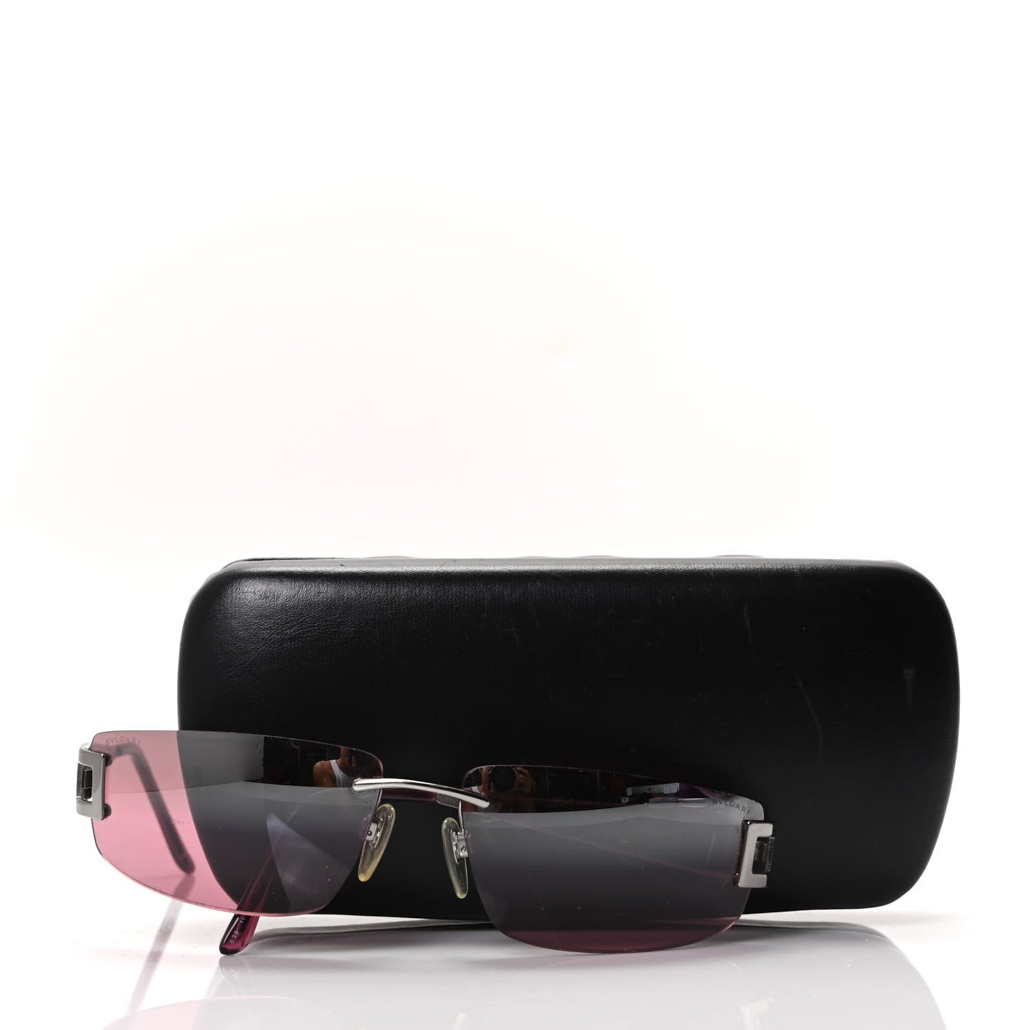 Bulgari Crystal Square Sunglasses 104-7E Pink 8 of 8
