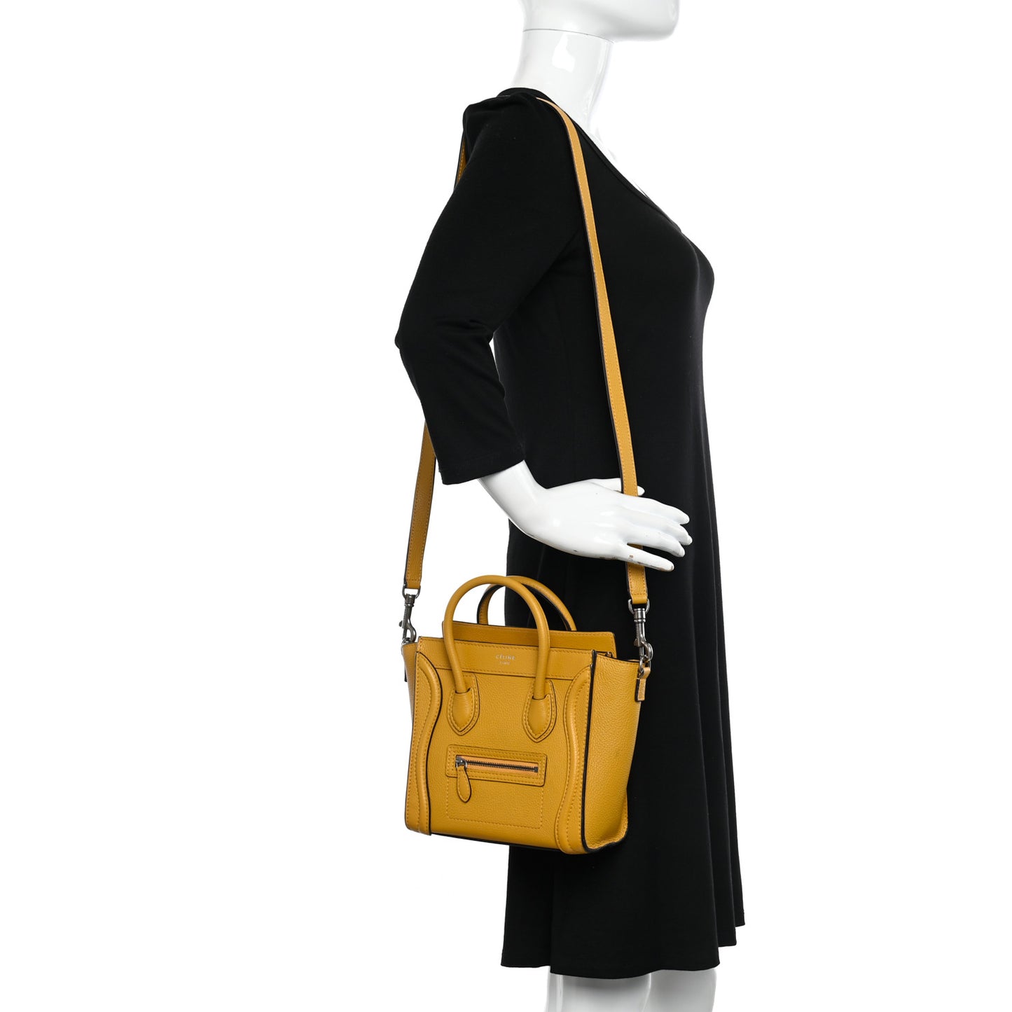 Drummed Calfskin Nano Luggage Ocre