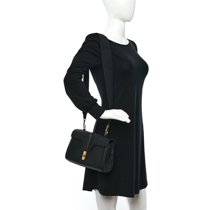 Celine Grained Calfskin Teen Soft 16 Shoulder Bag Black 2 of 9