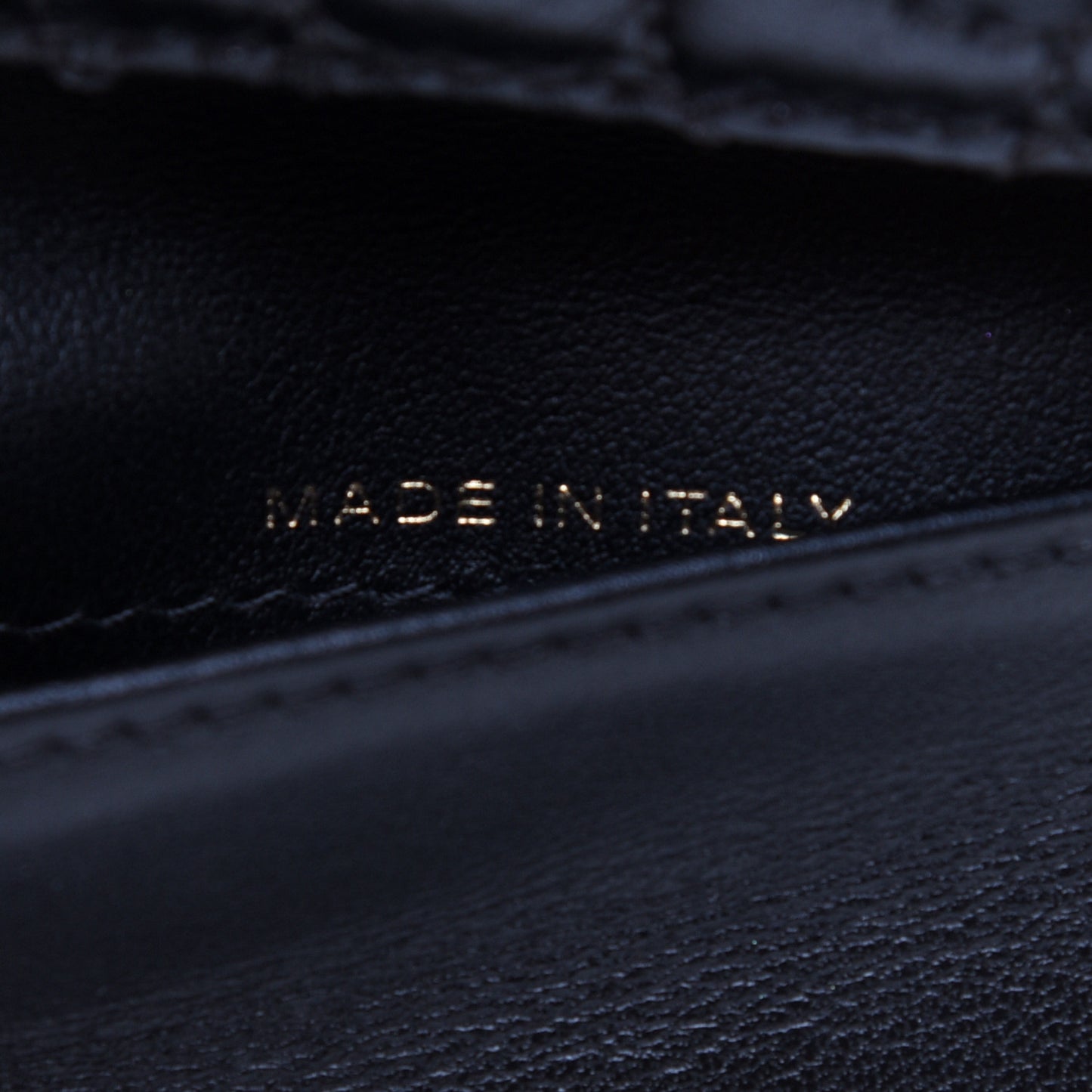 Lambskin Camellia Embossed Small Wallet Black