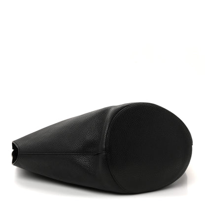 Khaite Pebbled Sport Calfskin Medium Lotus Tote Black 5 of 10
