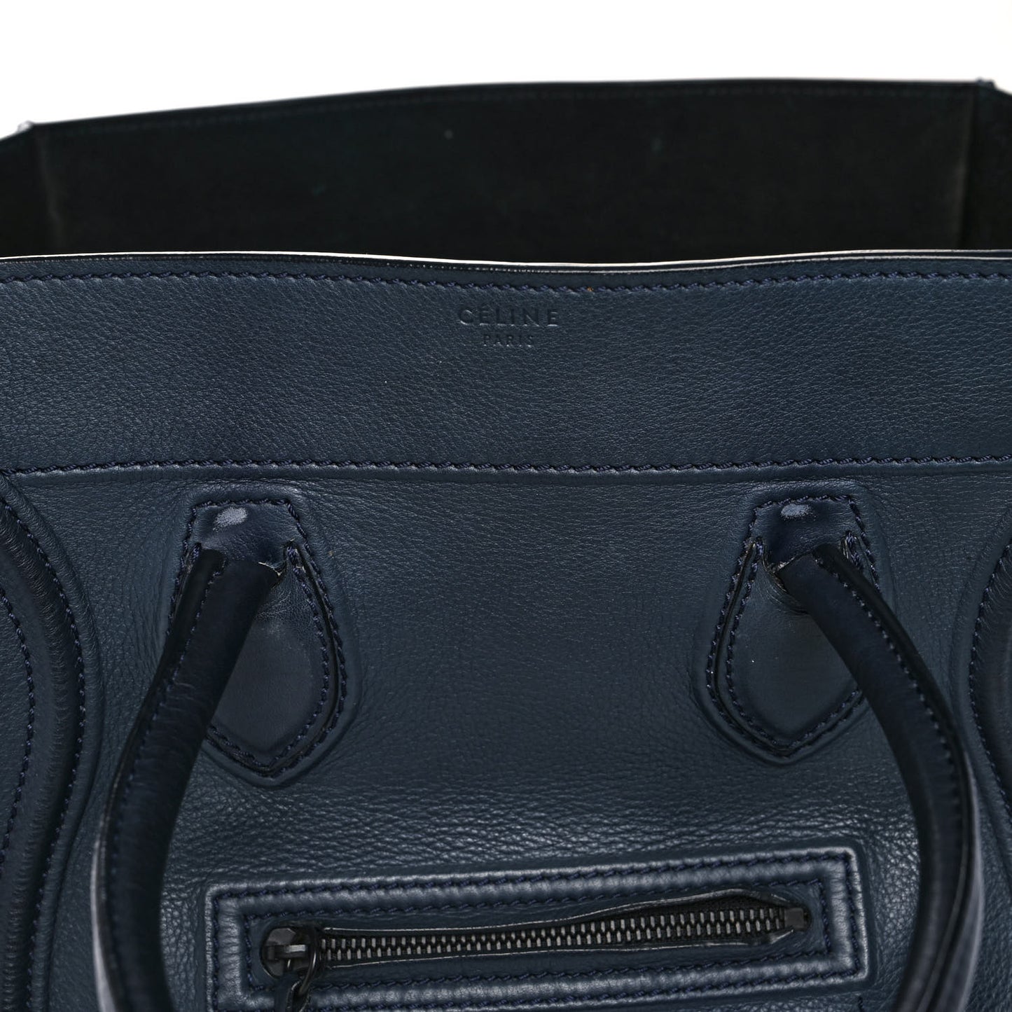 Grained Calfskin Medium Phantom Luggage Indigo