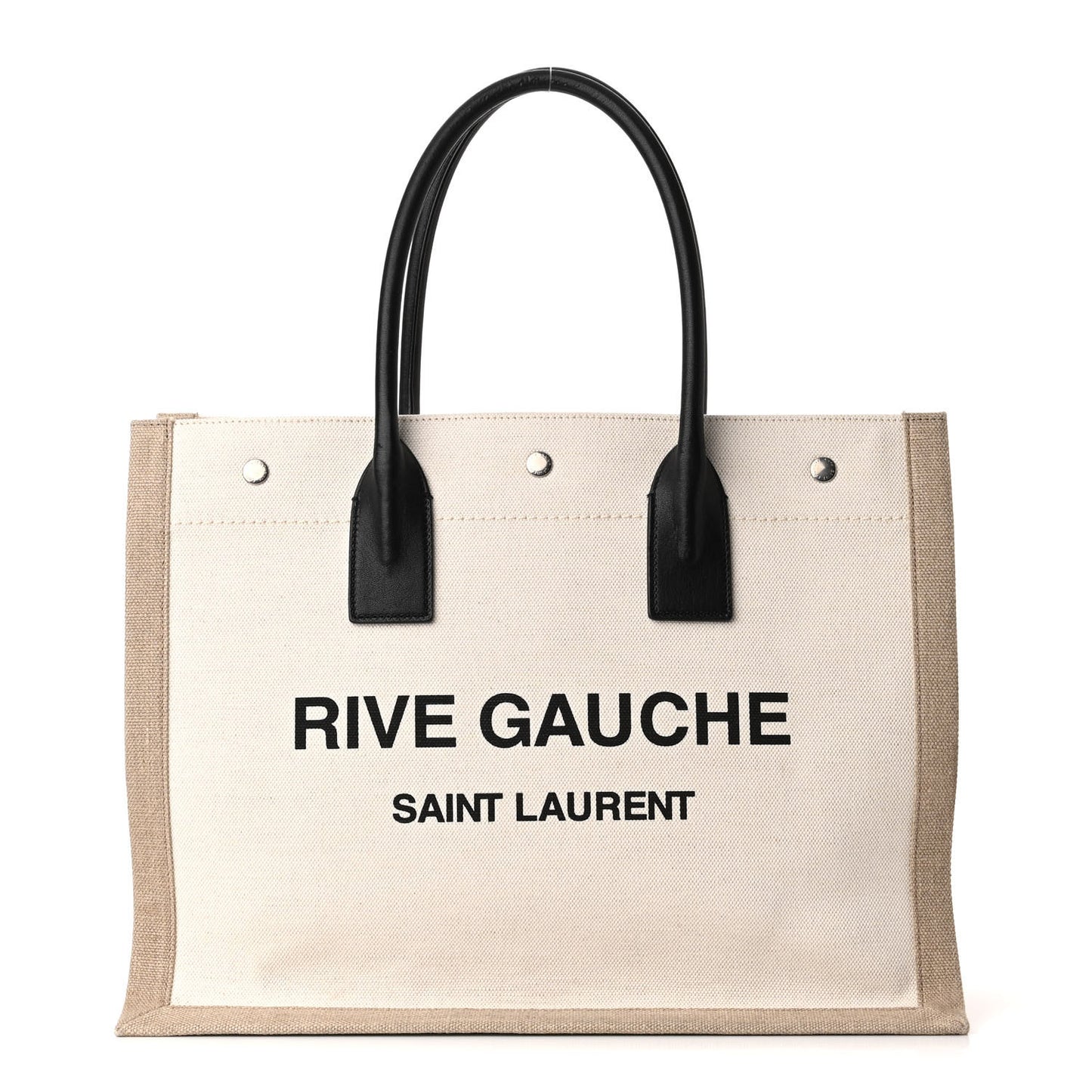 Linen Calfskin Small Rive Gauche Tote Optic White