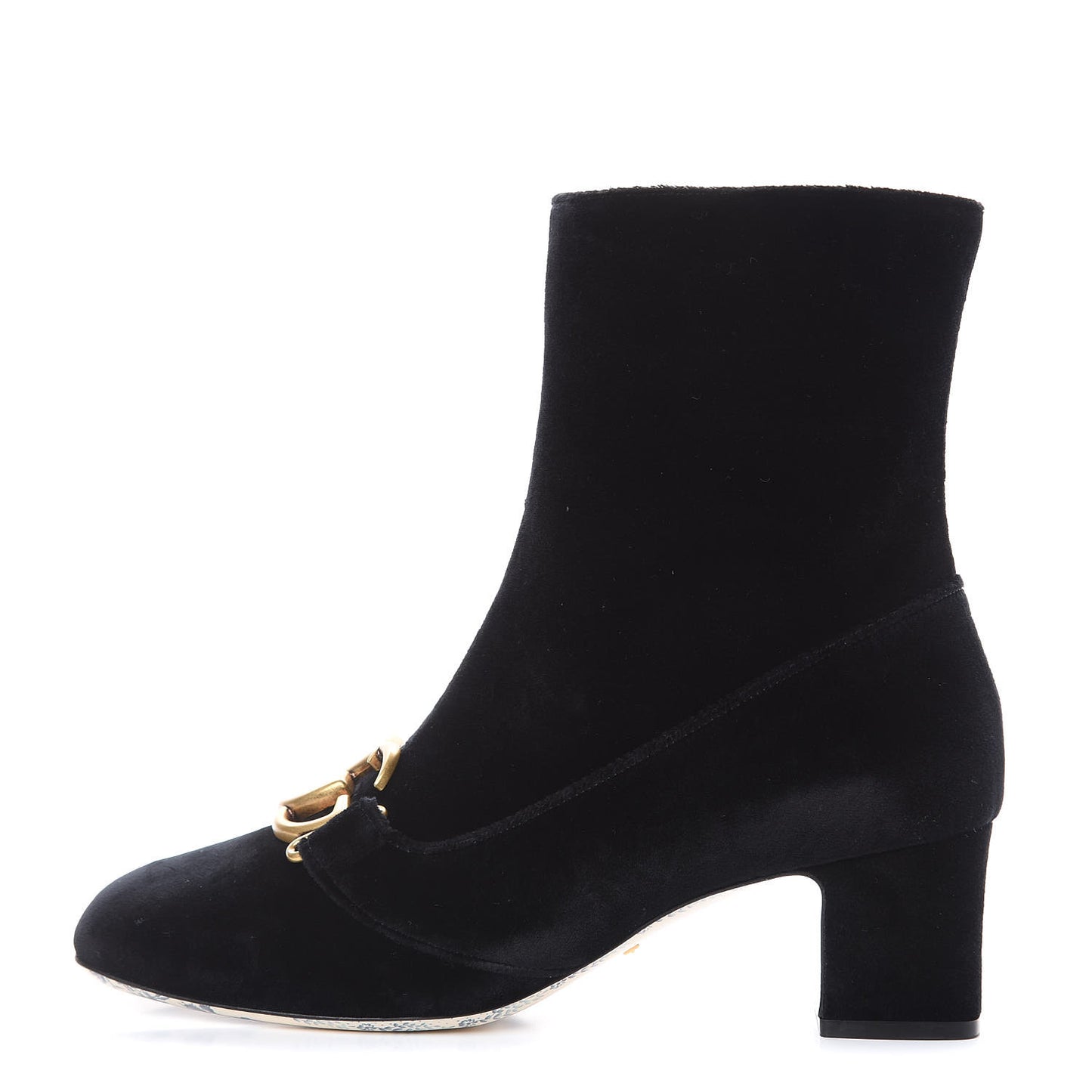 Softy Velvet Malaga Kid GG Victoire 55mm Ankle Boots 40 Black