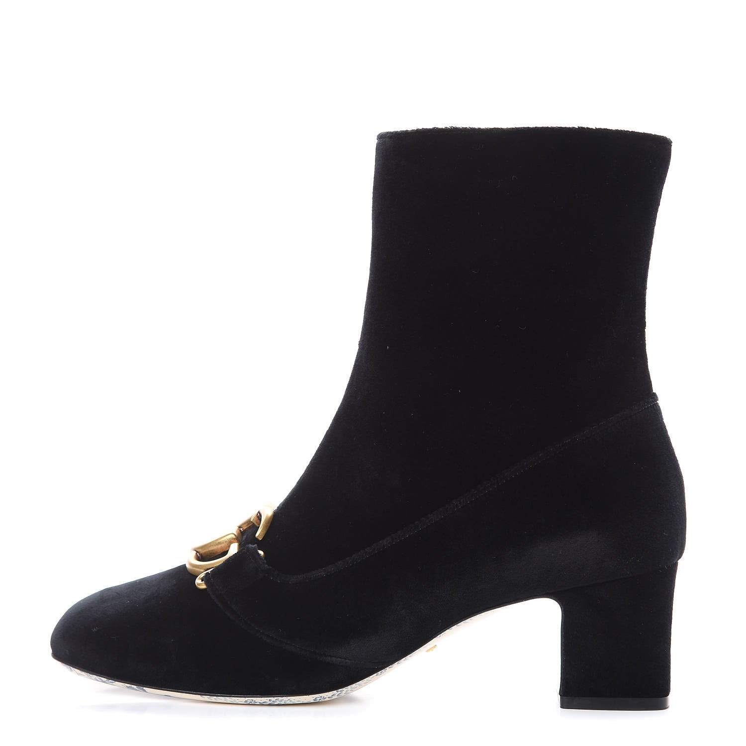 Gucci Softy Velvet Malaga Kid GG Victoire 55mm Ankle Boots 40 Black 1 of 9