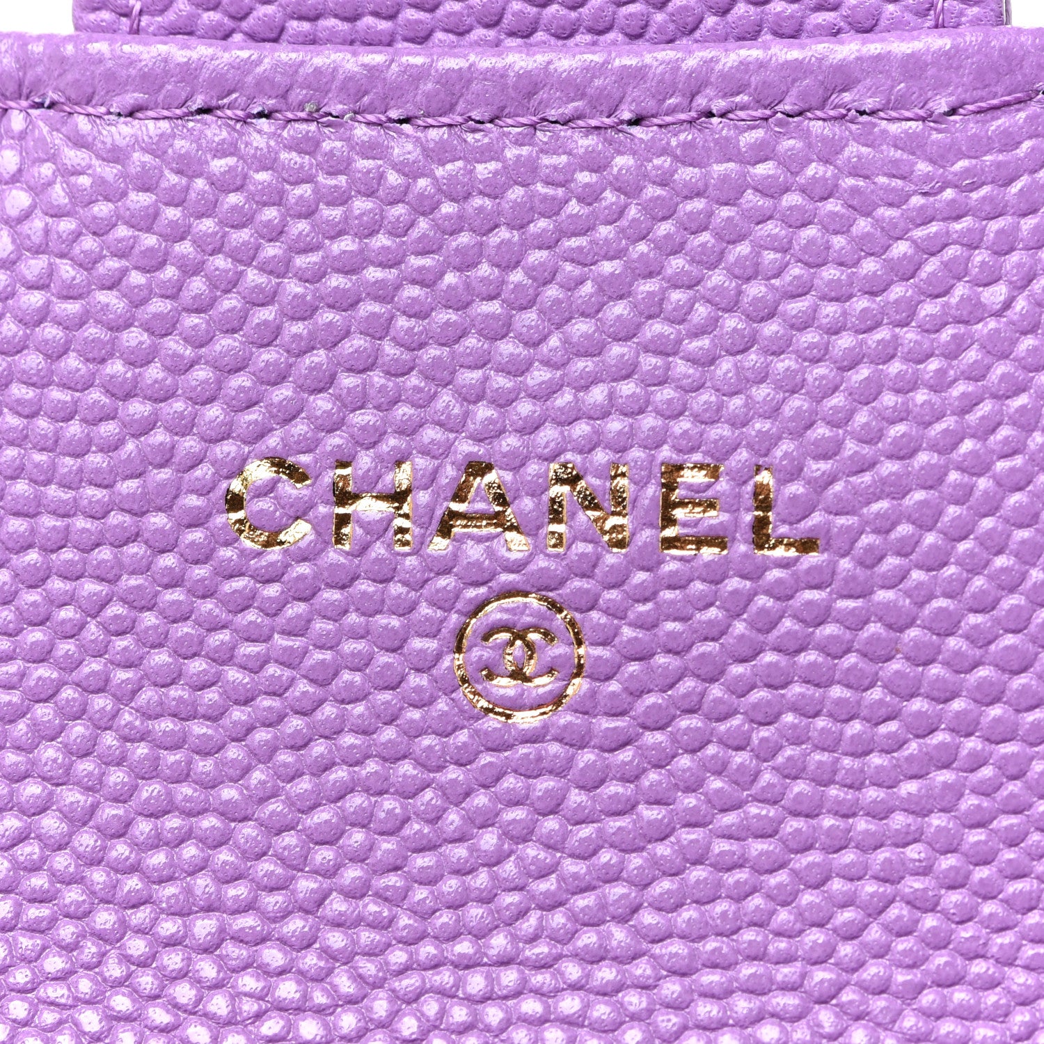 Chanel Caviar Quilted Flap Card Holder Wallet Purple 6 of 9